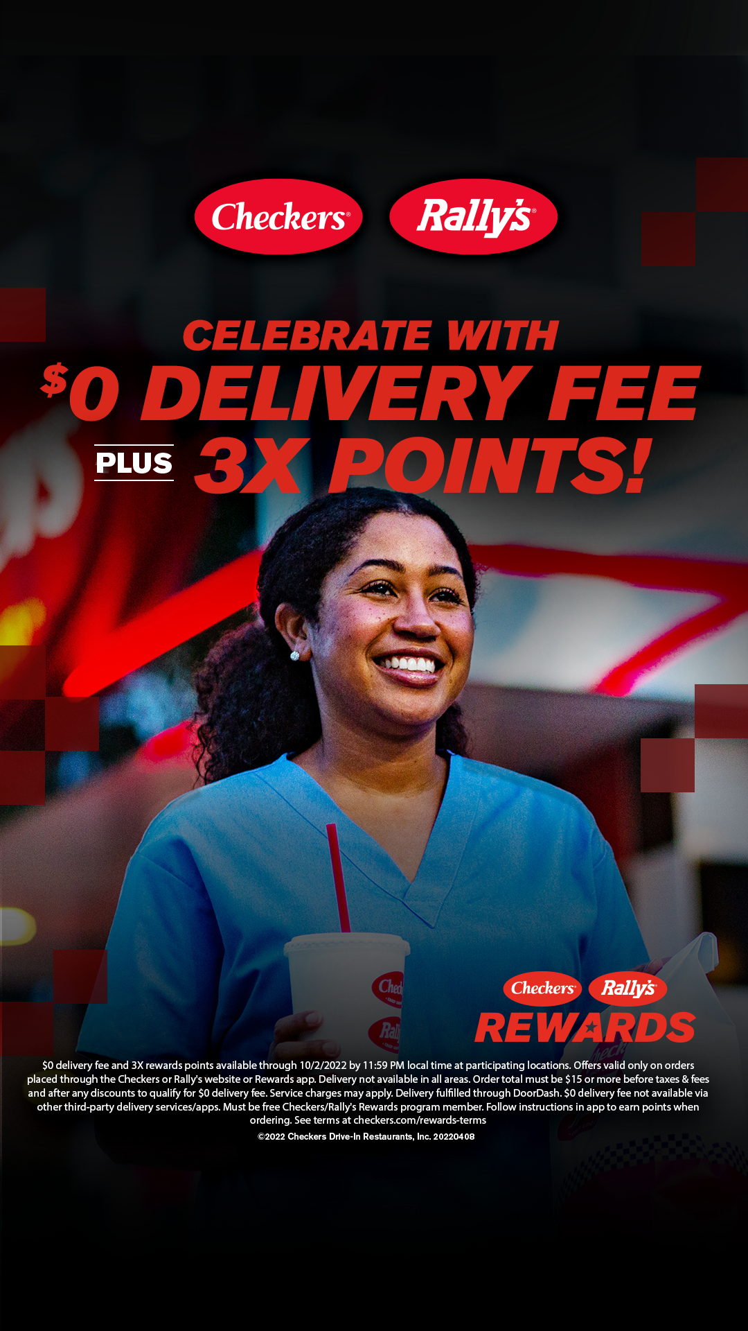 $0 Delivery Fee and 3x points for rewards members